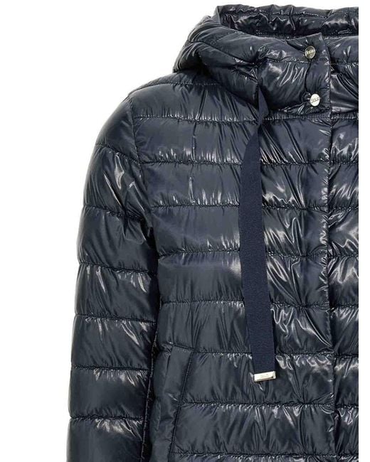 Herno Blue Nylon Lightweight Down Jacket