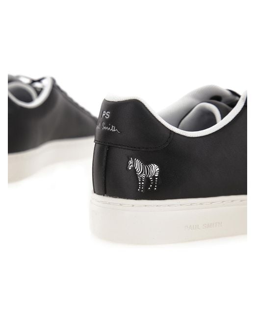 Paul Smith Black Leather Rex Trainers for men