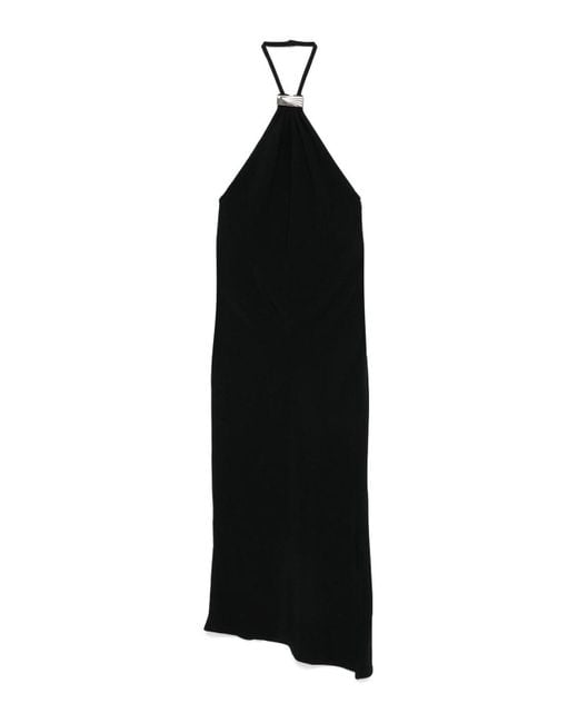 The Attico Black Halterneck Midi Dress