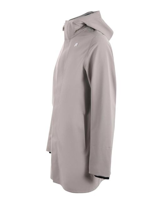 K-Way Gray 3-Layer Nylon Jacket for men