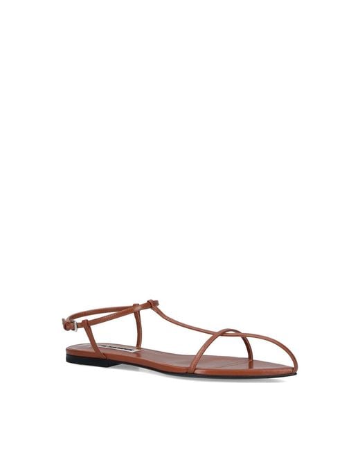 Jil Sander Brown Leather Sandals
