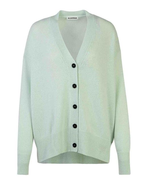 Jil Sander Green Mint Cashmere Cardigan