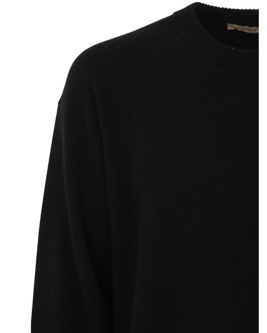 Nuur Black Crew Neck Sweater for men