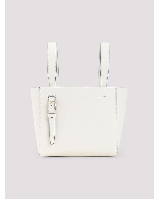 Valextra White Bucket Mini Bag