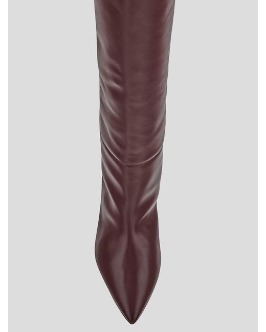 Isabel Marant Brown Boots In Burgundy With Pointed Toe