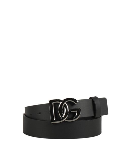 Dolce & Gabbana Black Logoed Bukle Belt for men