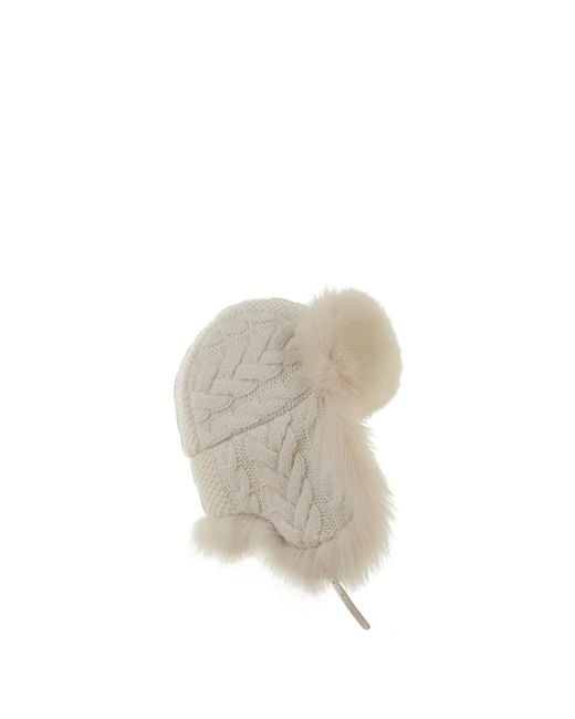 Inverni White Aviator Hat