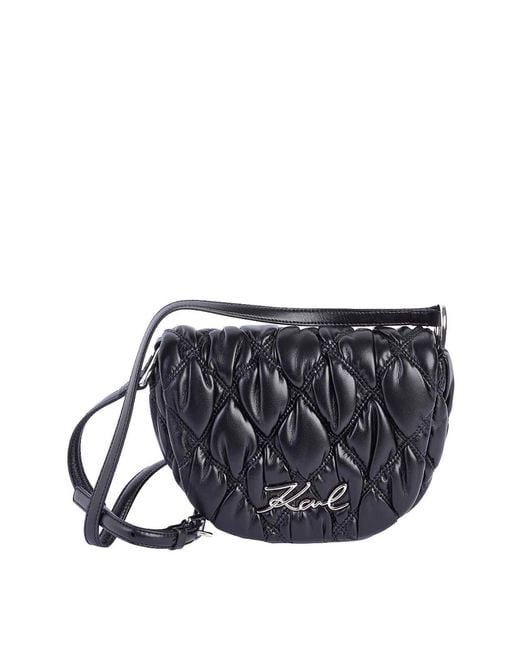 Karl Lagerfeld Black K/Signature Kuilted Crossbody