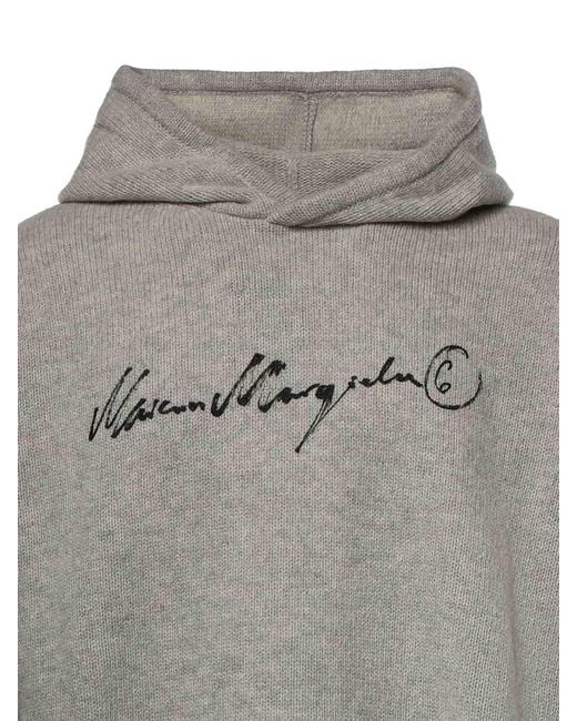 MM6 by Maison Margiela Gray Cotton Knit Sweater for men