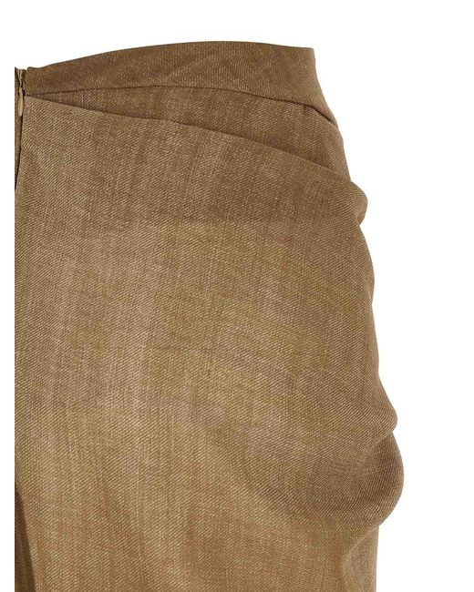 Ermanno Scervino Natural Marocain Skirt