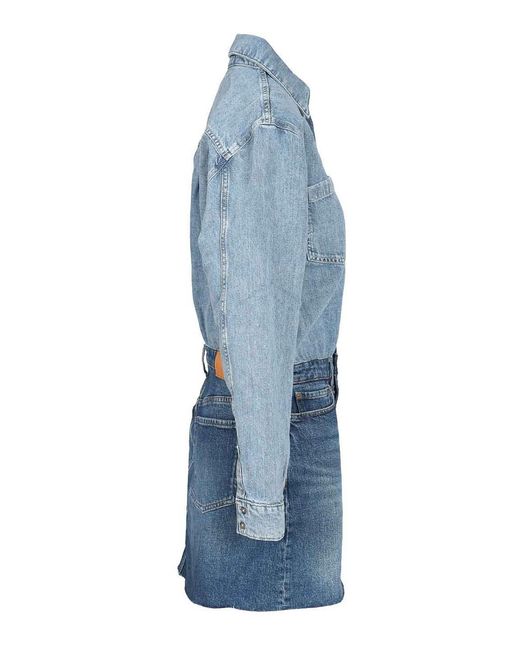 7 For All Mankind Blue Ipanema Mini Dress