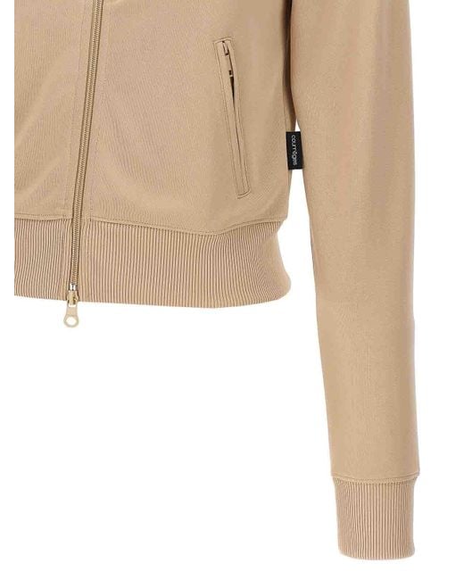 Courreges Natural Interlock Track Sweatshirt