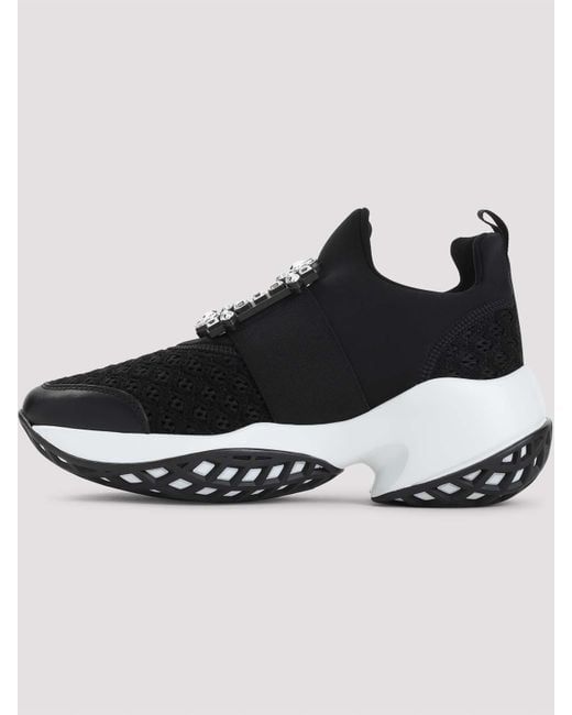 Roger Vivier Black Run Strass Buckle Sneakers