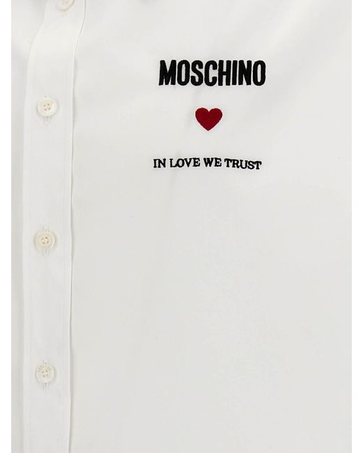 Moschino White In Love We Trust Shirt for men