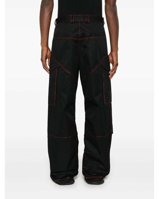 Off-White c/o Virgil Abloh Black Constrast Stitches Cargo Pants for men