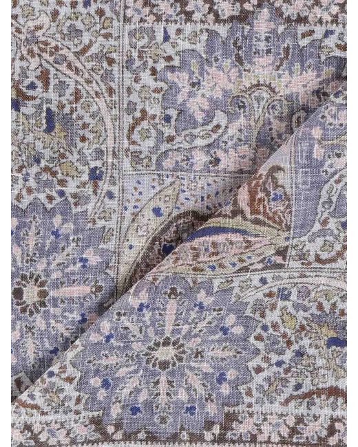 Etro Gray Paisley Scarf In Cashmere Blend for men