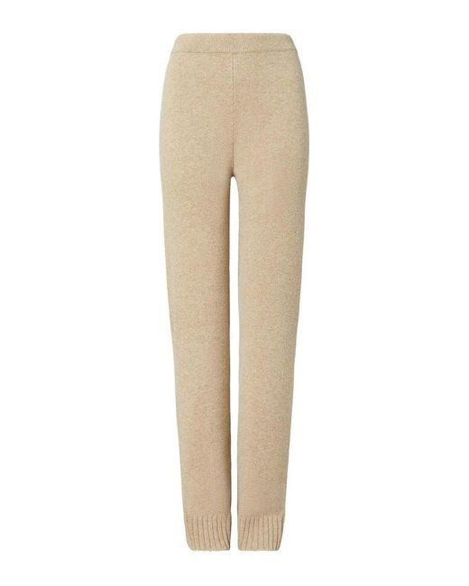 Tory Burch Natural Melange Oatmeal Wool Trousers