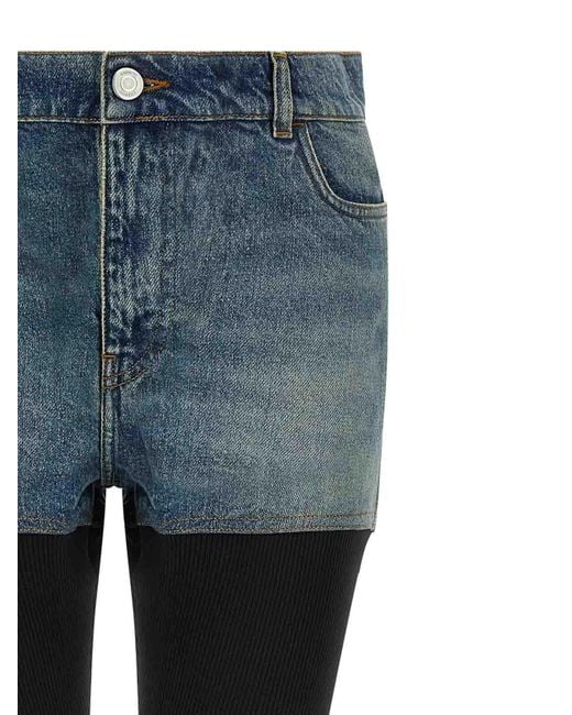 Coperni Blue Hybrid Rib Denim Pants