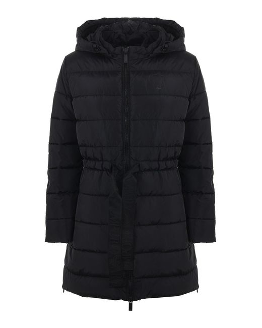 Emporio Armani Black Padded Coat With Removable Hood