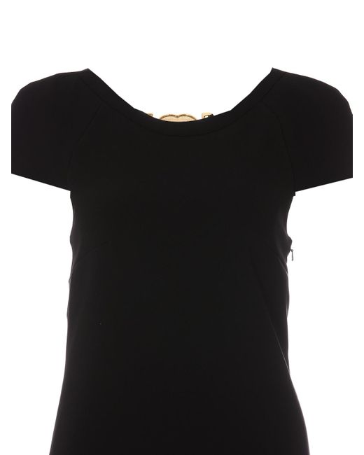 Moschino Black Smiley Hook Closure Mini Dress