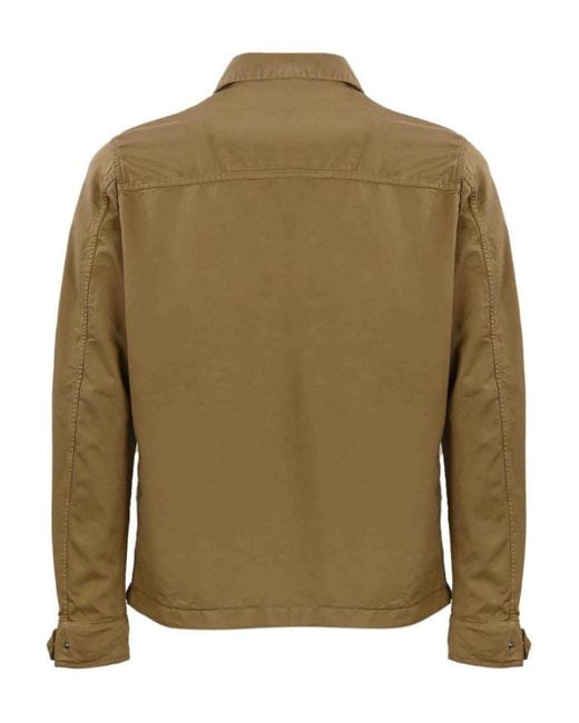Herno Green Jacket In Cotton And Linen Blend for men