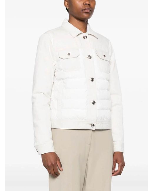 Moorer White Petunia Padded Jacket