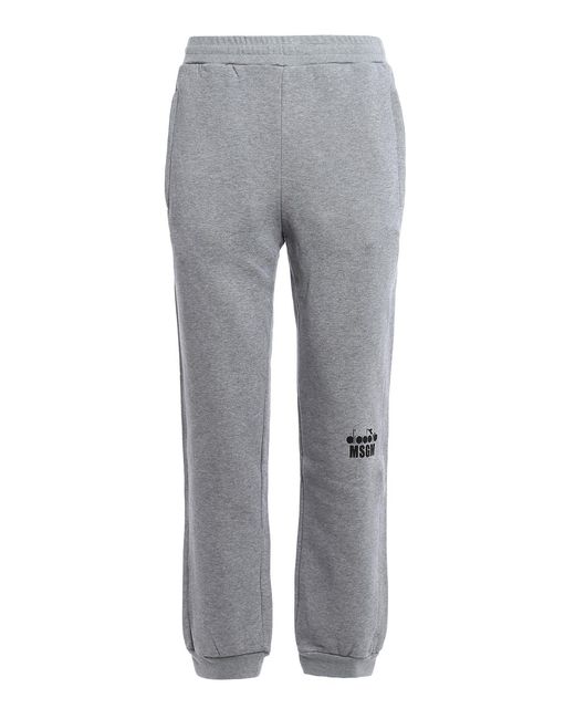 MSGM Gray Diadora Msgm Trousers for men