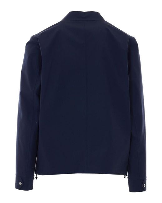 Herno Blue Jacket With Frontal Buttons Closure for men