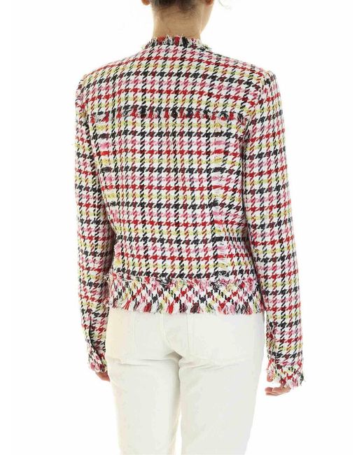 Karl Lagerfeld White Jacket With Fringes On The Edges