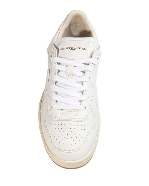 Philippe Model White Pgal Leather Sneakers