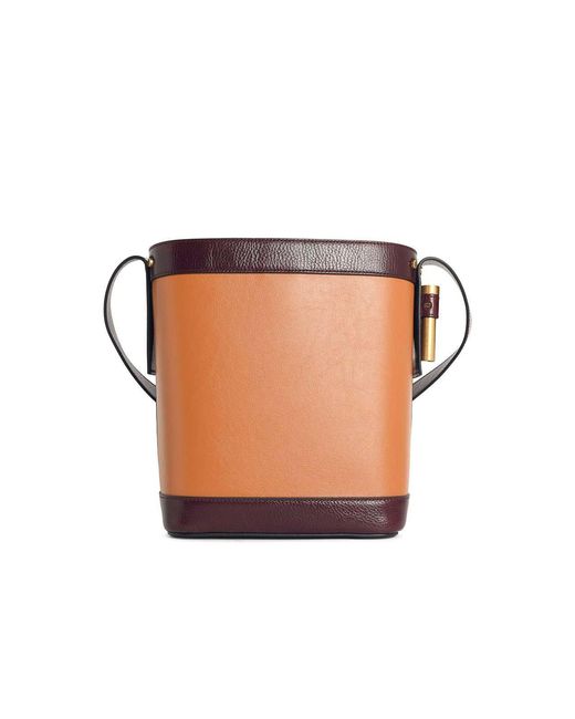Versace Pink Pivot Small Leather Bucket Bag