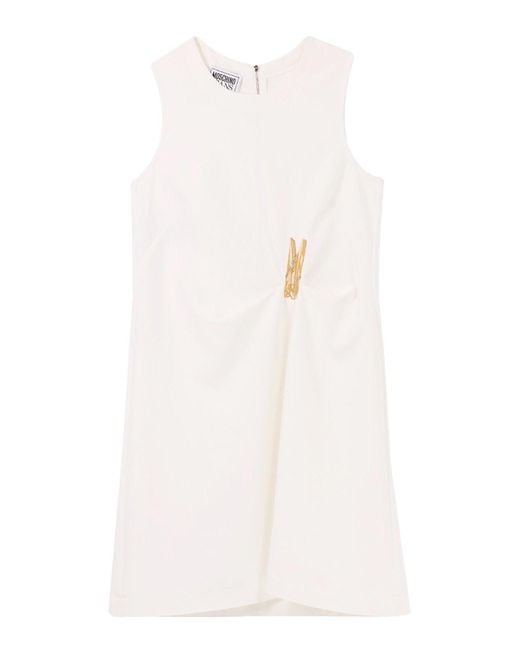 Moschino White Abito Cady