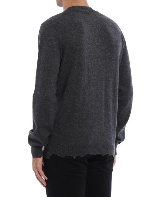 McQueen Black Skull Punk Piercing Sweater for men