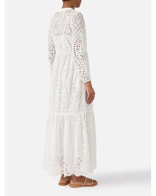 Mc2 Saint Barth White Sylvia Sangallo Linewave Long Dress