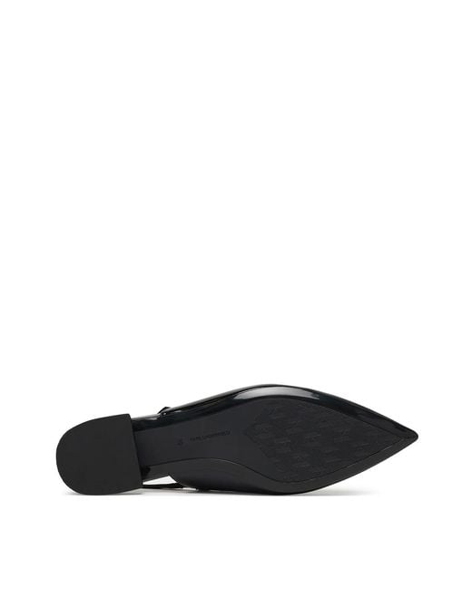 Karl Lagerfeld Black Kerrie Ribbon Sling Back