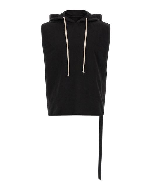 Rick Owens Black Hooded Tunic Top for men