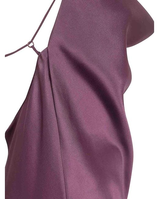 Pinko Purple Spelled Satin Dress