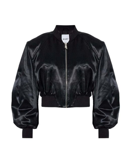 The Attico Blue Satin Bomber Jacket