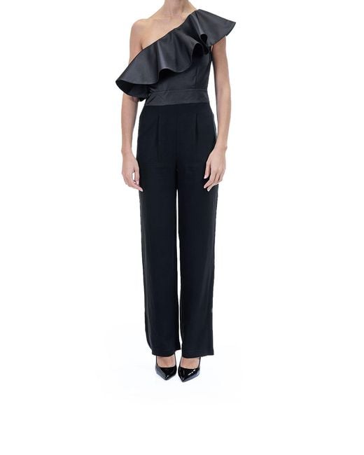 Karl Lagerfeld Blue Frill Evening Jumpsuit