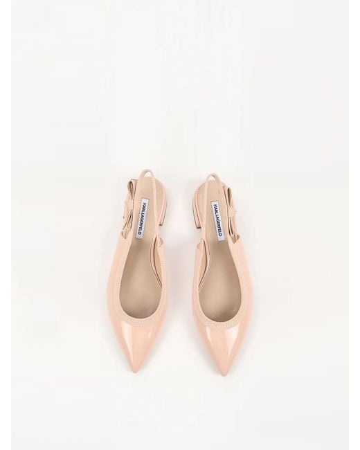 Karl Lagerfeld Pink Kerrie Ribbon Sling Back