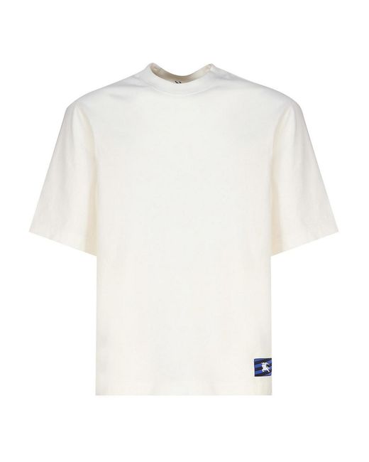 Burberry White Equestrian Knight T-Shirt for men