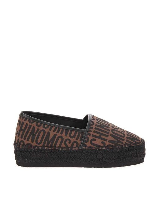 Moschino Gray Logo Espadrillas