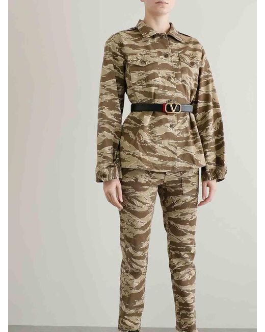 Nili Lotan Brown Camouflage Shirt