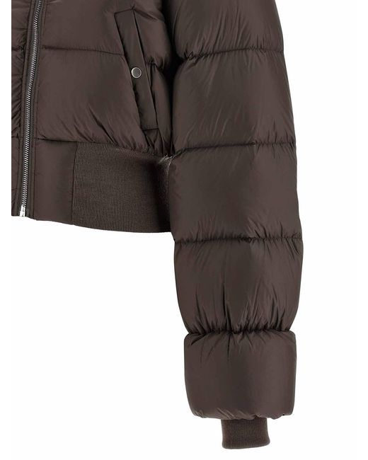 Rick Owens Brown Quilted Nylon Down Jacket