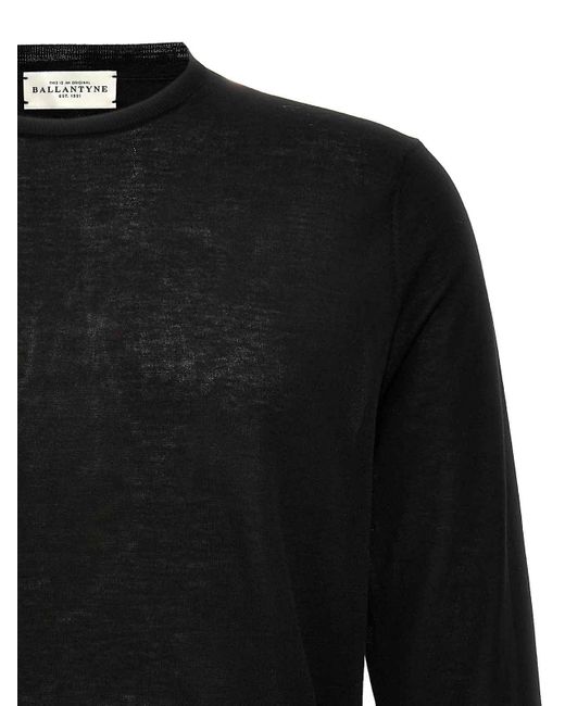 Ballantyne Black Cotton Sweater for men