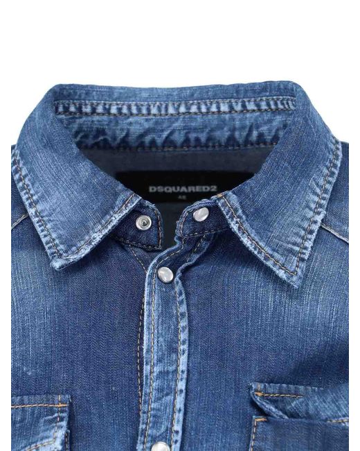DSquared² Blue Western Shirt for men