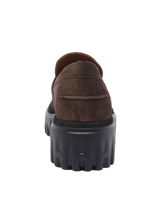 Hogan Brown H700 Suede Loafers