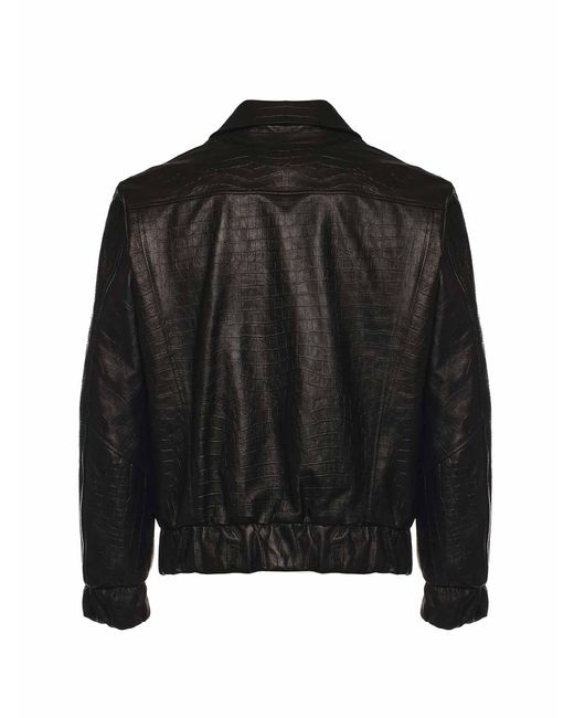 Giuliano Galiano Black Go Hard Leather Jacket for men