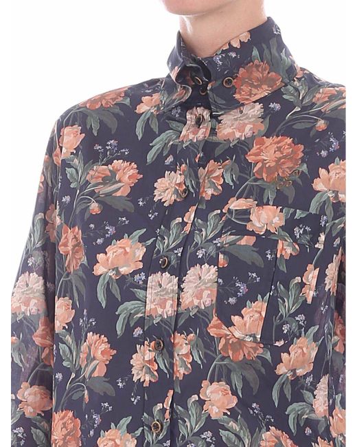 Vivienne Westwood Blue Floral Printed Shirt