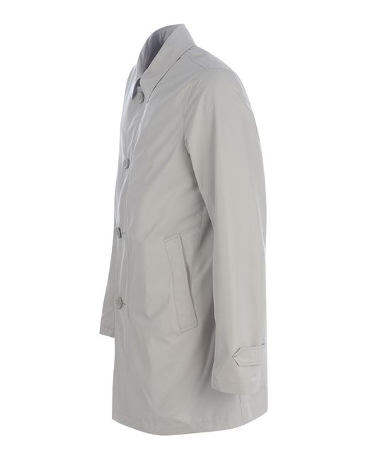 Herno Gray Raincoat for men
